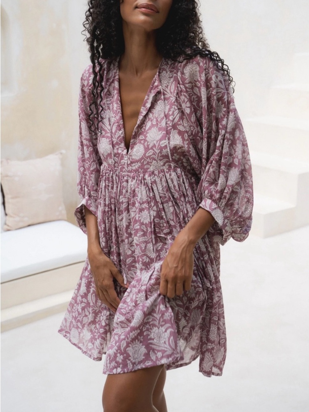 Daughters of India Kyra Floral Mini Dress